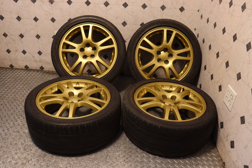 JDM Subaru WRX STI version 7 Gold Wheels