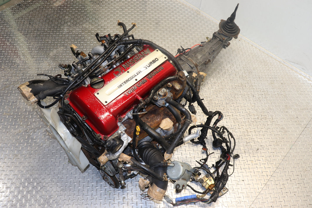 NISSAN SILVIA S13 2.0L INLINE4 DOHC TURBOCHARGED REDTOP JDM ENGINE W/ 5 SPEED MANUAL TRANSMISSION