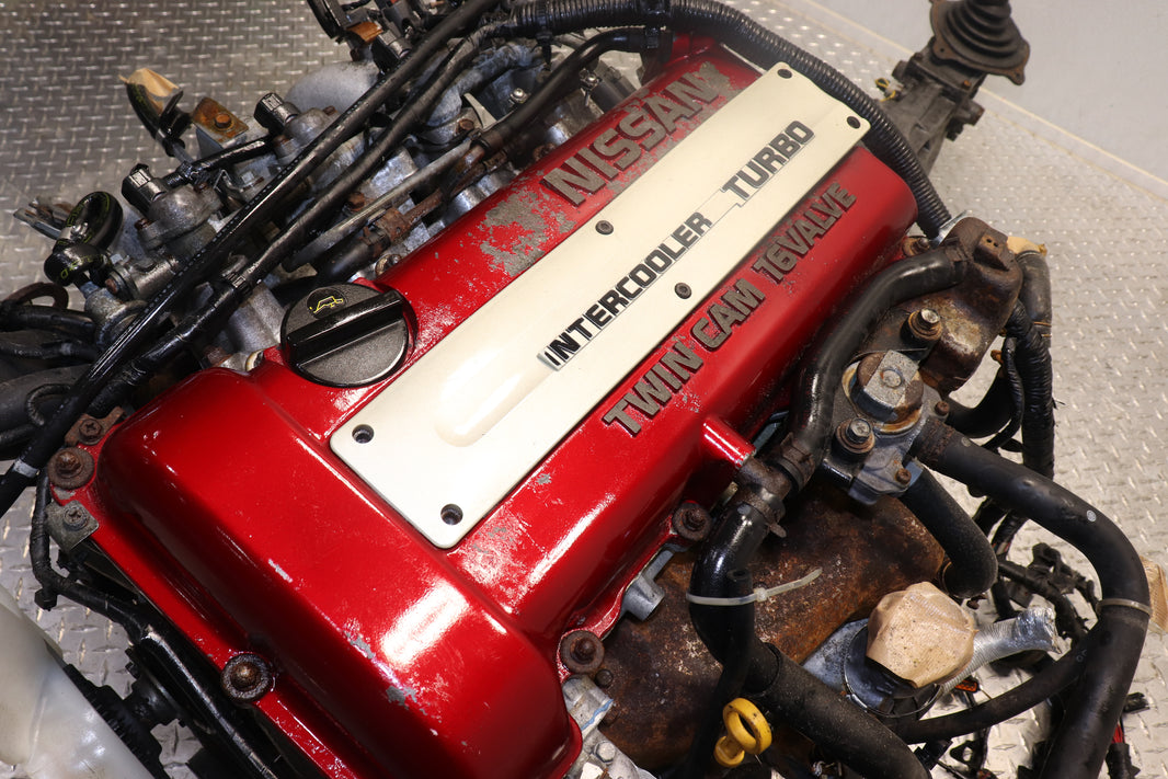 NISSAN SILVIA S13 2.0L INLINE4 DOHC TURBOCHARGED REDTOP JDM ENGINE W/ 5 SPEED MANUAL TRANSMISSION