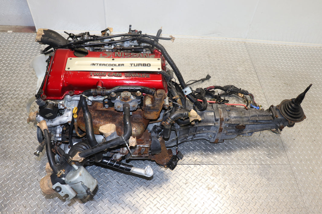 NISSAN SILVIA S13 2.0L INLINE4 DOHC TURBOCHARGED REDTOP JDM ENGINE W/ 5 SPEED MANUAL TRANSMISSION