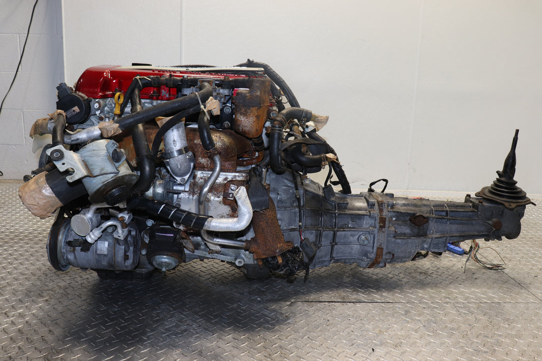 NISSAN SILVIA S13 2.0L INLINE4 DOHC TURBOCHARGED REDTOP JDM ENGINE W/ 5 SPEED MANUAL TRANSMISSION