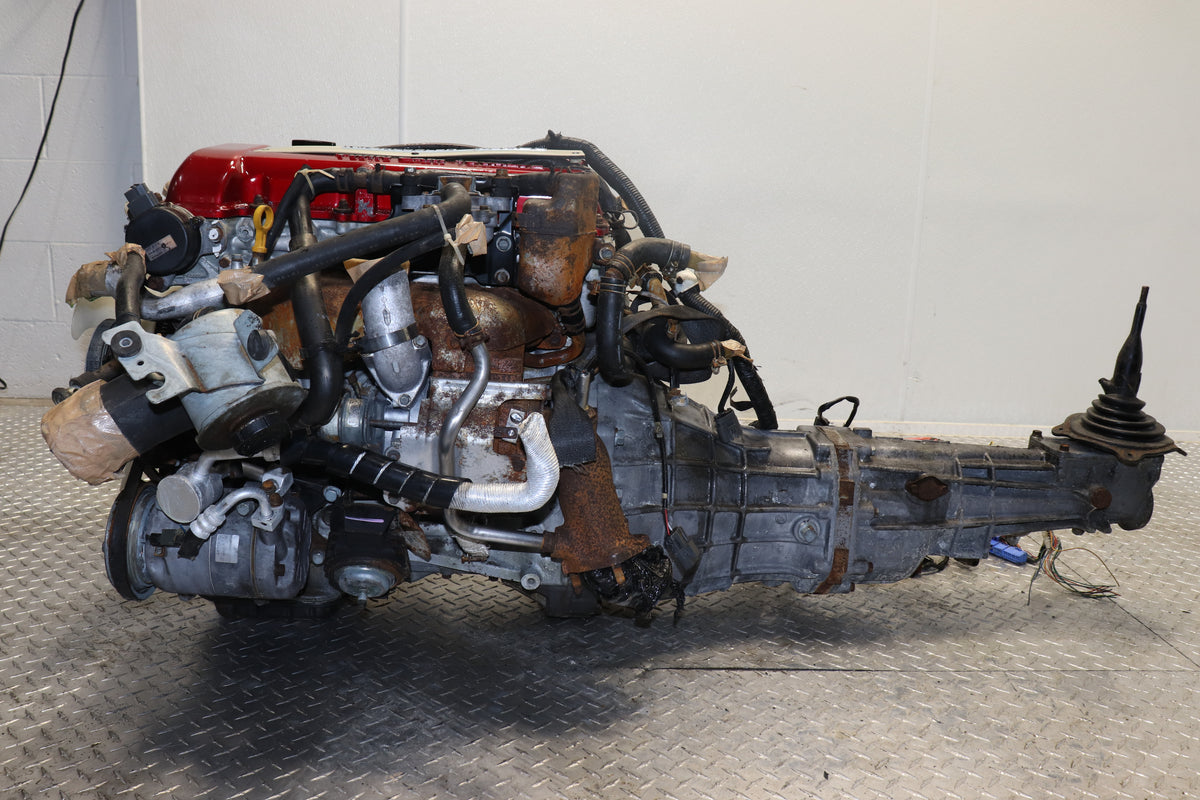 NISSAN SILVIA S13 2.0L INLINE4 DOHC TURBOCHARGED REDTOP JDM ENGINE W/ 5 SPEED MANUAL TRANSMISSION