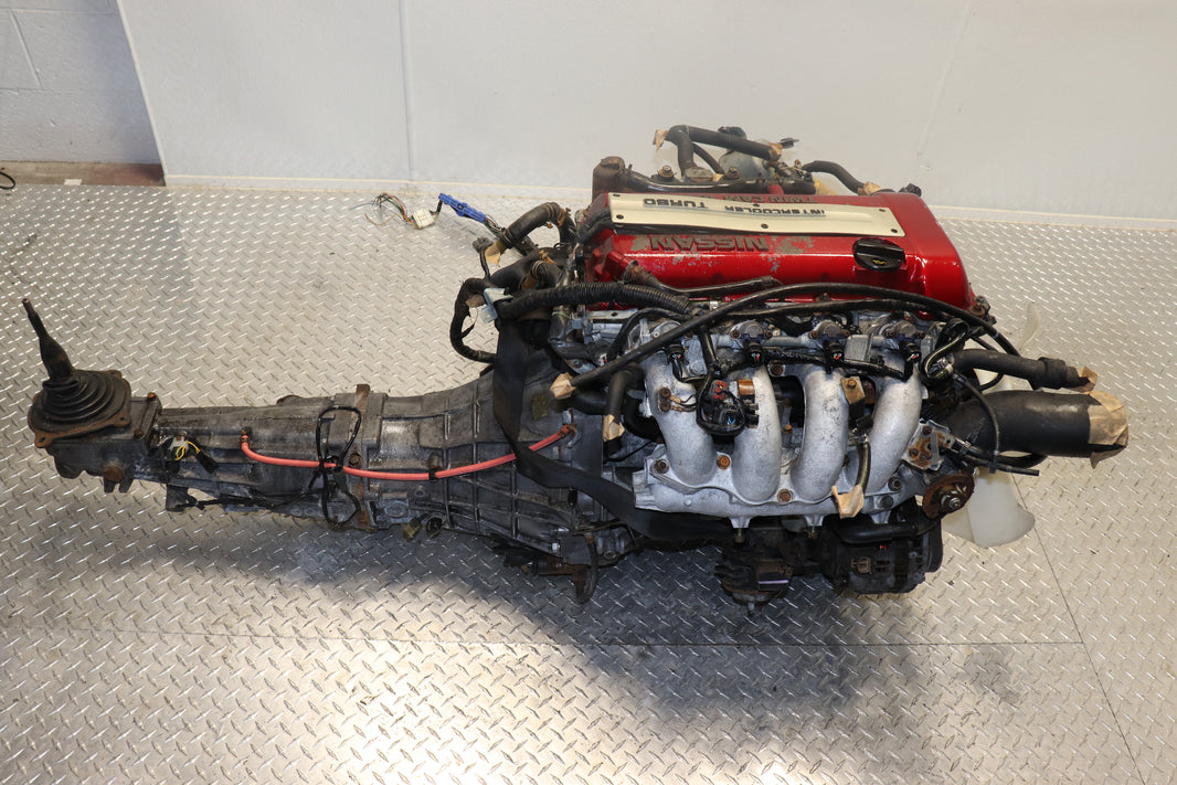 NISSAN SILVIA S13 2.0L INLINE4 DOHC TURBOCHARGED REDTOP JDM ENGINE W/ 5 SPEED MANUAL TRANSMISSION