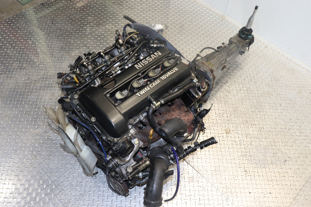 NISSAN SILVIA S13 2.0L INLINE4 DOHC TURBOCHARGED BLACKTOP JDM ENGINE W/ 5 SPEED MANUAL TRANSMISSION
