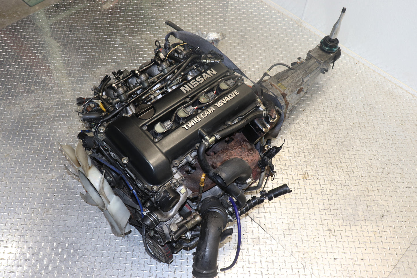 NISSAN SILVIA S13 2.0L INLINE4 DOHC TURBOCHARGED BLACKTOP JDM ENGINE W/ 5 SPEED MANUAL TRANSMISSION