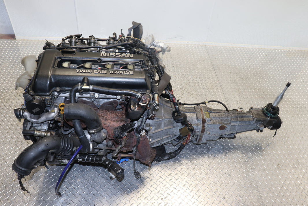 NISSAN SILVIA S13 2.0L INLINE4 DOHC TURBOCHARGED BLACKTOP JDM ENGINE W/ 5 SPEED MANUAL TRANSMISSION
